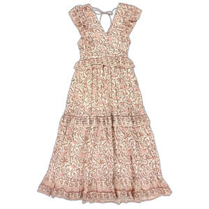 NEW Cleobella Cherie Maxi Dress Zinnia Floral Block Print Romantic Boho Resort